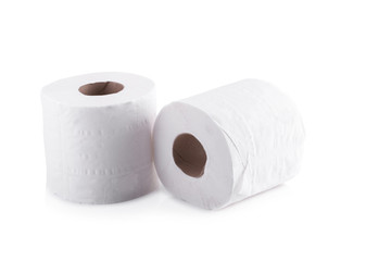 Roll Of Toilet Paper Isolated On White Background.