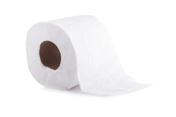 Roll Of Toilet Paper Isolated On White Background.