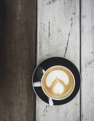 Latte on Wooden Table