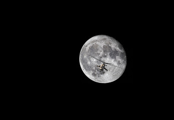 Combat helicopter on the moon