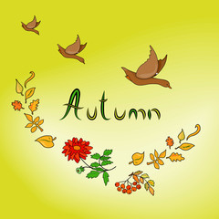 Autumn Card with ducks