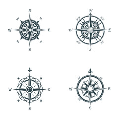 Nautical or marine old navigation compass
