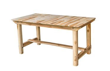  wood table on white background