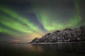 Fototapeta na wymiar Nordlichter Aurora Lofoten Norwegen