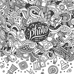 Cartoon cute doodles hand drawn photo illustration.