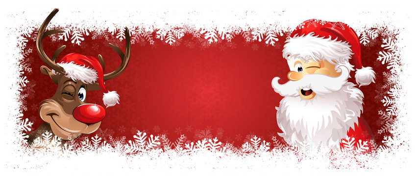 Rudolph and Santa christmas background