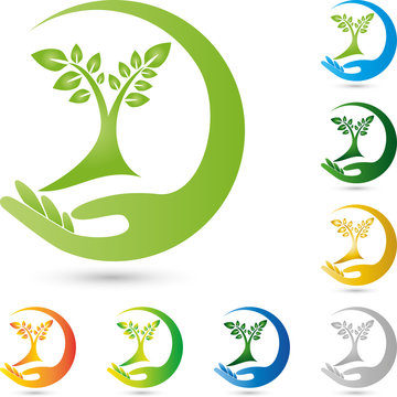 Pflanze, Bl&auml;tter, Hand, Heilpraktiker, Logo