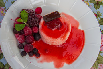 Mix berry Fruit cake with cream and creamy mousse.