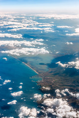 Widok z samolotu wzdłuż linii brzegowej, Maroko - Ocean Atlantycki - Afryka - obrazy, fototapety, plakaty