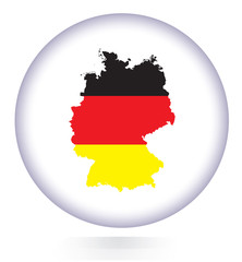 Germany map button with national flag