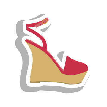 wedge shoe icon image vector illustration design 