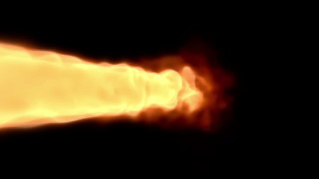 Flame thrower against black