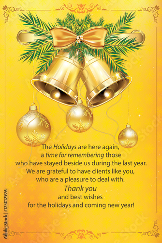 "New Year business greeting card. Warm Holiday Season post ...