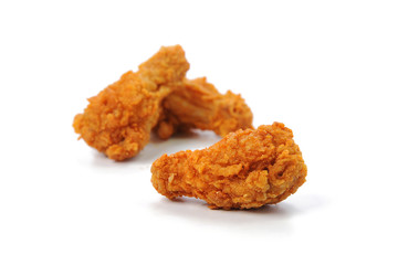 Spicy fried chicken isolated white background