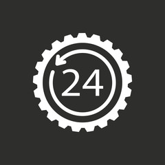 24 hour service - vector icon.