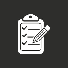 Clipboard pencil - vector icon.