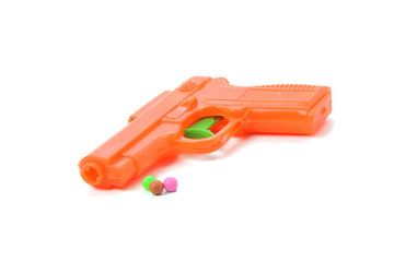toy gun isolated on the white background