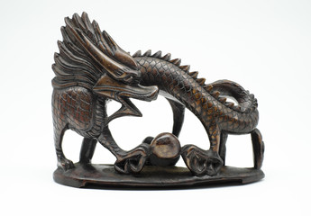dragon statue on white colour background photo