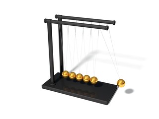 3d illustration of Newton's cradle