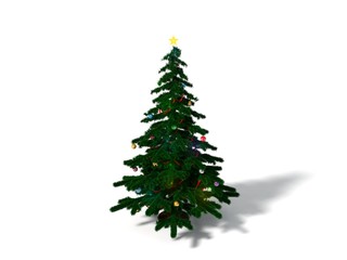 3d illustration of christmas tree. conceptual design.