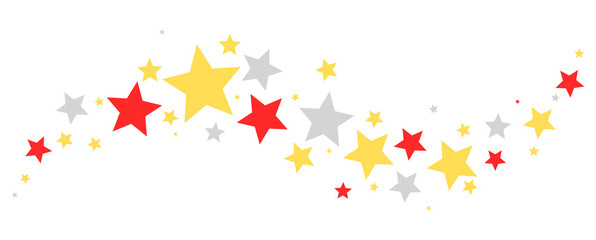 Silver, red and gold stars wave pattern