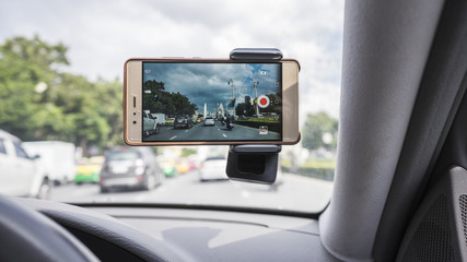 Driving with mobile phone recording