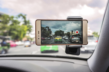 Driving with mobile phone recording