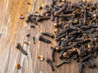 cloves on a wooden background