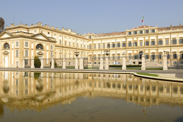 Fototapeta na wymiar Villa Reale west side, Monza, Italy