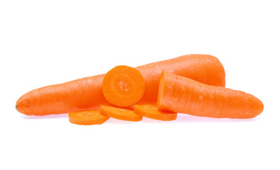 fresh carrots isolated on white background