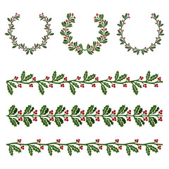 Christmas holly decorations - 125018390