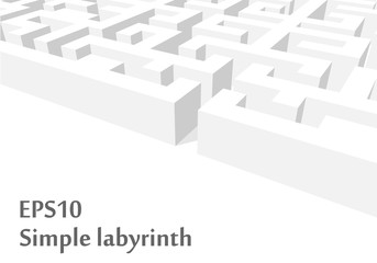 white labyrinth enterance illustration with free area for text.