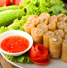 Fried Chinese Traditional Spring rolls food