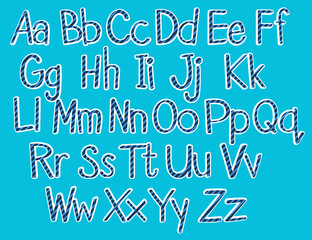 Font design for english alphabets