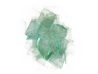 Green abstract fractal pattern in wave