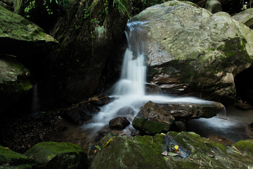 Fototapeta na wymiar Beautiful waterfall in nature as background