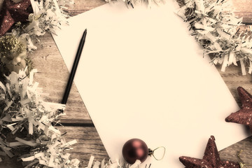 empty letter to Santa Claus. Christmas card