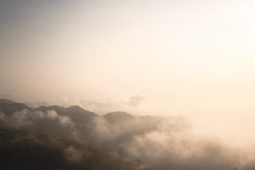 Landscape of mountain and fog in the morning, Khao Kho, Phetchab