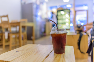 black coffee cool  in coffee shop ,coffee