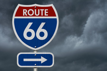 American Route 66 Highway Road Sign