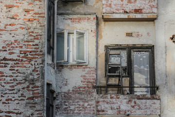 Old, degraded building
