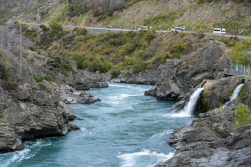 The Roaring Meg (Te Wai a Korokio) the turbulent stream that both drives this hydro electric power...