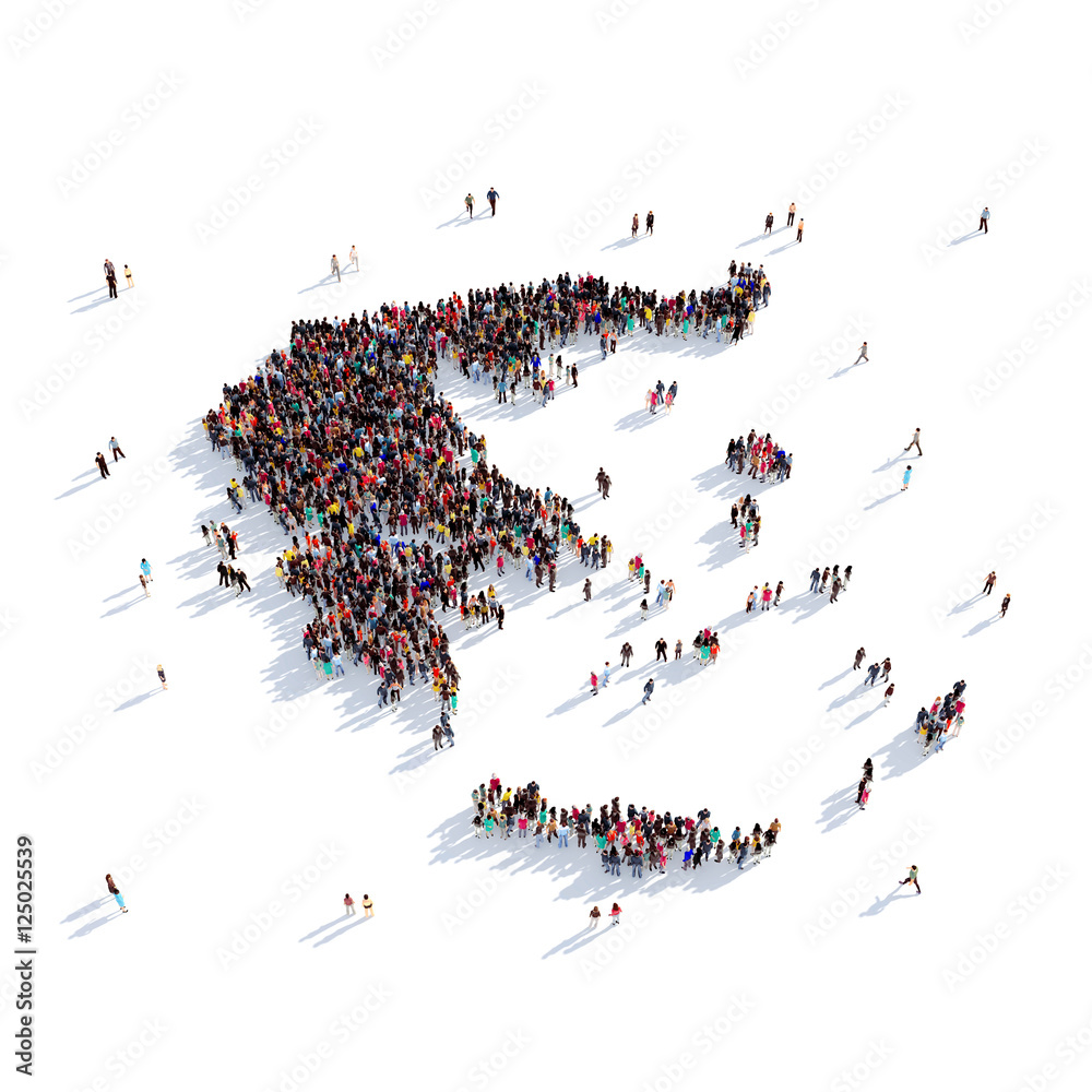 Canvas Prints people group shape map greece