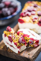 Summer sweet treat, semifreddo with forest fruits