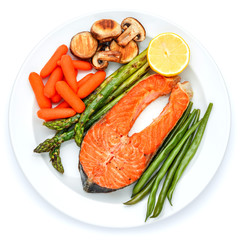 Crispy roasted salmon steak