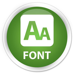 Font soft green glossy round button