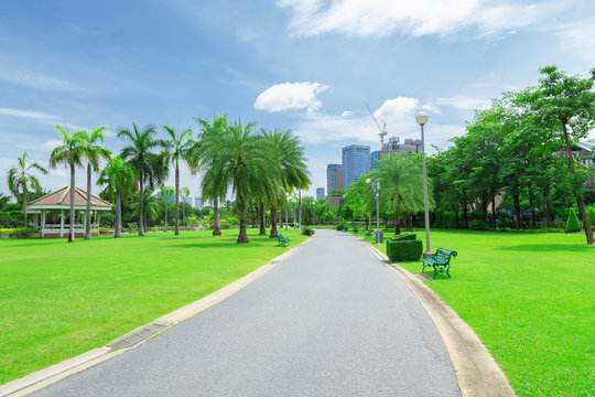Road to the exercise at Chatuchak Park in Bangkok.