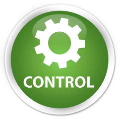 Control (settings icon) soft green glossy round button