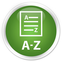 A-Z (list page icon) soft green glossy round button