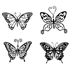 Obraz na płótnie Canvas Butterfly logo set